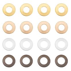 Gemischte Farbe Messing Verbinderring, Donut, Gemischte Farbe, 12x1 mm, 4 Farben, 10 Stk. je Farbe, 40 Stück / Karton