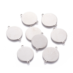 Нержавеющая Сталь Цвет Устойчивые к потускнению 201 штампованные пустые бирки из нержавеющей стали соединители, плоско-круглые, цвет нержавеющей стали, 25x19.5x1 мм, отверстие : 1.5 мм