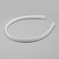 Белый Ободок из пластика, с зубами, с grosgrain, белые, 120 мм, 10 мм