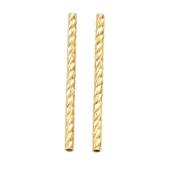 Echt 18 k vergoldet Messing Perlen, Twisted Tube, Gestell, langlebig überzogen, Bleifrei und cadmium frei, echt 18 k vergoldet, 25x1.5 mm, Bohrung: 1 mm
