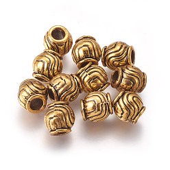 Античное Золото Бусины с большим отверстием, Европейские бусины тибетского стиля , без свинца, без кадмии и без никеля, плоско-круглые, античное золото , 12 мм диаметром, толщиной 8.5 мм , отверстие : 4.5 мм