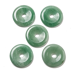 Green Aventurine Natural Green Aventurine Pendants, Donut/Pi Disc Charms, 50x6.5~7.5mm, Hole: 10mm