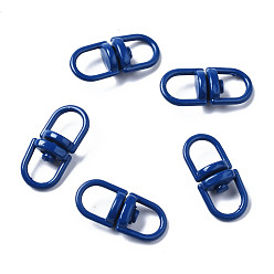 Blue Spray Painted Eco-Friendly Alloy Double Eye Swivel Clasps, Swivel Snap Hook, Key Clasp Connectors, Cadmium Free & Nickel Free & Lead Free, Blue, 19x9x6mm, Hole: 5X5.5mm