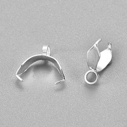 Серебро 304 нержавеющей стали ледоруб прижимные поручительств, серебряные, 12x4 мм, отверстие : 2.5 мм, штифты : 0.7x0.4 мм