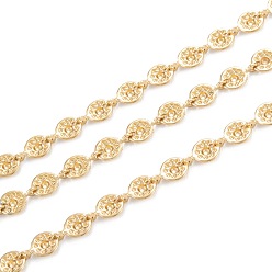 Золотой Ручная работа вакуумное покрытие pvd 304 плоские круглые подвески из нержавеющей стали цепочки, , несварные, с катушкой, золотые, ссылка: 7.5x5x1.5~2 mm, 32.8 футов (10 м) / рулон