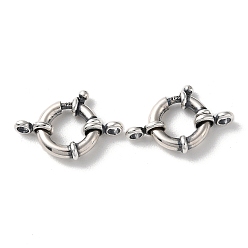 Античное Серебро 925 большие пружинные застежки из таиландского стерлингового серебра, с печатью 925, античное серебро, 23x13x2.8 мм, отверстие : 2.5 мм