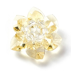 Шампанско-Желтый Стеклянные бусины тканые, кассетные шарики, лотос, шампанское желтый, 35x19 мм, отверстие : 8 мм