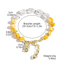 Самородки Женские браслеты из жемчуга и бисера в богемном стиле, со сплавочной фурнитурой, самородки, 7-1/2 дюйм (19 см)