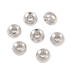 Platinum Brass Beads, Rondelle, Rack Plating, Long-Lasting Plated, Platinum, 4.8x2.5mm, Hole: 1.8mm