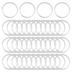 Couleur Acier Inoxydable 304 acier inoxydable reliant bagues, anneau, couleur inox, 20x0.5mm, diamètre intérieur: 17.5~18 mm, 60 pcs / boîte