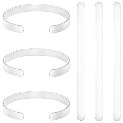 Нержавеющая Сталь Цвет 304 прутки из нержавеющей стали, овальный прямоугольник, для изготовления основы браслета, цвет нержавеющей стали, 170x10x1 мм