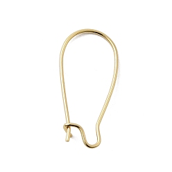 Настоящее золото 18K Латунь обруча серьги выводы, провода почек, долговечный, без никеля , реальный 18 k позолоченный, 25x11.5 мм, отверстие : 4.5 мм, штифты : 0.8 мм