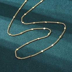 Настоящее золото 18K Латунные бордюрные цепи со звездным ожерельем для женщин, без кадмия и без свинца, реальный 18 k позолоченный, 17.72 дюйм (45 см)