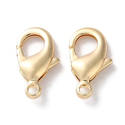 Light Gold Стойки обшивки латунь когтя омара застежками, долговечный, без свинца и без кадмия, золотой свет, 12x7x2.8 мм, отверстие : 1.4 мм