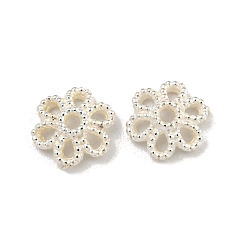 Серебро 925 шарики из стерлингового серебра, цветок, серебряные, 6x1.8 мм, отверстие : 1 мм, Около 71 шт / 10 г