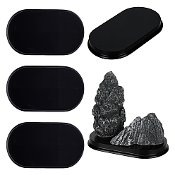 Черный Овальные деревянные подставки для демонстрации шасси, для дисплея модели игрушки, чёрные, 12.8~13.3x7.3~7.9x1.2 см