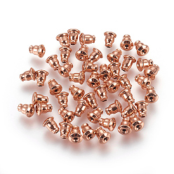 Rose Gold 304 Stainless Steel Ear Nuts, Earring Backs, Rose Gold, 5x5x6mm, Hole: 0.5mm