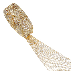 Oro Malla de alambre trenzado de latón expandible, Cinta de malla plana elástica para manualidades, para la fabricación de joyas de accesorios para el cabello, oro, 10x0.5 mm, aproximadamente 1.09 yardas (1 m) / pc