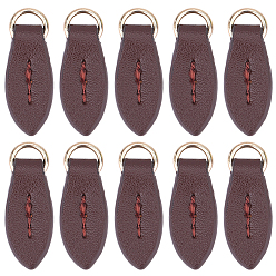 Коричневый 10 шт. головки молний из коровьей кожи, съемник молнии из кожи, для загрузки, куртка, багажные сумки, сумки, кошелек, ремонт куртки, кофе, 36x12 мм