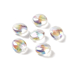 Clear AB Acrylic Beads, Imitation Baroque Pearl Style, Oval, Clear AB, 11x9.5x6mm, Hole: 1.3mm