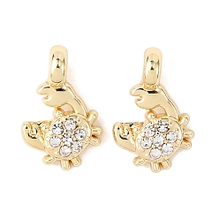 Золотой Прелести сплава Rhinestone, краб, золотые, 13x8.5x5 мм, отверстие : 2 мм