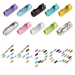 Mixed Color 44Pcs 10 Colors Brass Ball Chain Connectors, Mixed Color, 10x3.5mm, Hole: 3mm