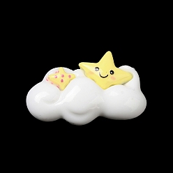 Cloud Opaque Cartoon Resin Cabochons, for Jewelry Making, Cloud, 19x31x7mm