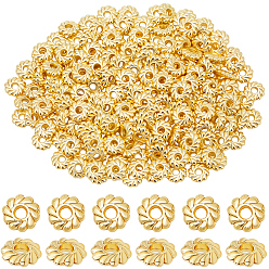 Настоящее золото 18K 200шт. экологически чистые сплавные разделительные бусины, долговечный, без кадмия, без никеля и без свинца, цветок, реальный 18 k позолоченный, 4.8x1.5 мм, отверстие : 1.2 мм