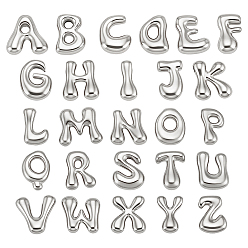 Нержавеющая Сталь Цвет 26шт. 26 стили пухлых подвесок из нержавеющей стали, подвески с буквой az~z, цвет нержавеющей стали, 18x7.6~20x6 мм, отверстие : 1.5x3.5 мм, 1 шт / стиль