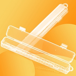 Прозрачный Прямоугольный пластиковый держатель для кистей, ящик для хранения кистей, прозрачные, 30x4x5 см