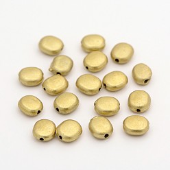 Or Perles en plastique de style ovale mat, or, 8x7x4mm, trou: 1.5 mm, environ 5000 pcs / 500 g