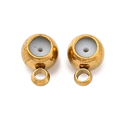 Золотой 304 дуги из нержавеющей стали, с резиновой заглушкой, круглые, ионное покрытие (ip), золотые, 5.5x4x3.5 мм, Отверстие : 0.5 мм & 1.2 мм