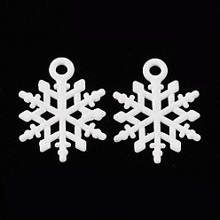 Белый Акриловые подвески краскораспылительные, без кадмия и без свинца, прелести снежинки, белые, 20x16x2 мм, отверстие : 2 мм