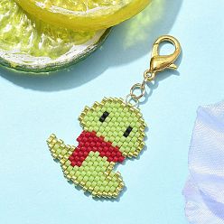 Желто-Зеленый Змея миюки делика бисерные подвески украшения, Застежки-когти из сплава омара, подвески для украшений сумок, желто-зеленый, 54 мм