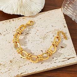 Настоящее золото 18K 304 женские браслеты-цепочки с овальными звеньями из нержавеющей стали, реальный 18 k позолоченный, 6-3/8 дюйм (16.1 см)