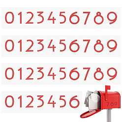 Красный Водостойкие самоклеящиеся наклейки для рукоделия, для украшения ежедневника поделки скрапбукинг, число 0~9, красные, 37.3x7x0.01 см, 4 листов / комплект
