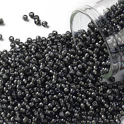 (383) White Lined Navy Luster Toho runde Rocailles, japanische Rocailles, (383) weiß gefütterter Marine-Glanz, 11/0, 2.2 mm, Bohrung: 0.8 mm, über 1110pcs / Flasche, 10 g / Flasche