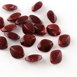 Темно-Красный Ромб имитация драгоценных камней акриловые бусины, темно-красный, 16.5x13x8 мм, Отверстие : 2 мм , около 700 шт / 500 г