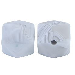 Белый Дым Восьмиугольные бусины из пищевого силикона, серый, 17 мм