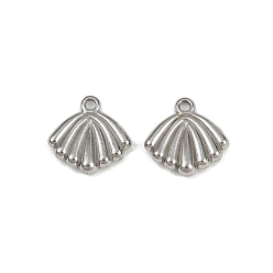 Shell Shape Подвески из нержавеющей стали 304, анти-тускнение, формы раковины, 12.5x12.5x3 мм, отверстие : 1.2 мм