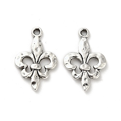 Античное Серебро Подвески из сплава в тибетском стиле с символом лилии, без кадмия, без никеля и без свинца, Флер де Лис, античное серебро, 25.5x16.5x2.5 мм, отверстие : 1.8 мм