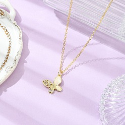 Doré  Collier avec pendentif, papillon, avec des chaînes de câble en laiton, 304 Fermoirs mousquetons en acier inoxydable et rallonge de chaîne en laiton plaqué, or, 15.75 pouce (40 cm)