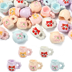 (52) Непрозрачная лаванда 30шт. 5 цветная смоляная ваза с вишневым узором, аксессуары для кукольного домика, для украшения настольного дисплея домашнего офиса, разноцветные, 23x32.5x22 мм, 6 шт / цвет