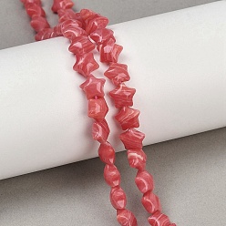 Родохрозит Синтетические бусины из родохрозита, звезда, 7.5x8x4.5 мм, отверстие : 0.8 мм, около 57 шт / нитка, 15.24 дюйм (38.7 см)