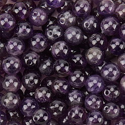 Аметист 120 шт. натуральные аметистовые круглые бусины, класс b, 6 мм, отверстие : 1 мм