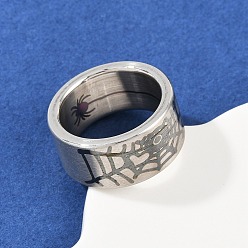 Нержавеющая Сталь Цвет 304 палец кольца из нержавеющей стали, паутины, цвет нержавеющей стали, 10 мм, размер США 7 1/4 (17.5 мм)