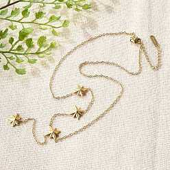 Золотой 304 подвеска в виде звезды из нержавеющей стали и ожерелья для женщин, золотые, 17-1/8 дюйм (43.6 см)