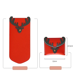 Черный Рождественский олень из искусственной кожи, держатель для карт, наборы для изготовления кошельков, красные, чёрные, 10.5x12 см