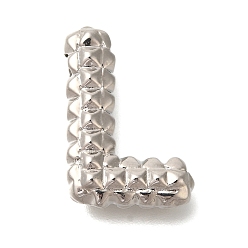 Letter L Стойки покрытие, Латунные подвески, без кадмия и без свинца, подвески с буквой az~z, Письмо L, 22x15x5.5 мм, отверстие : 2.5x3 мм