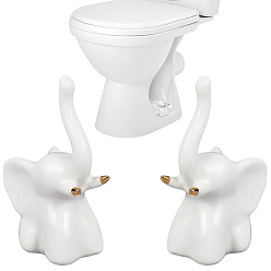 Слон Керамический держатель для украшений, поднос для украшений, для хранения небольших украшений, Кольца, , Серьги, Браслеты, безделушка, слон, 42.5x42x92.5 мм